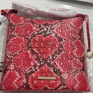 Brahmin Crimson Snake Crossbody Bag